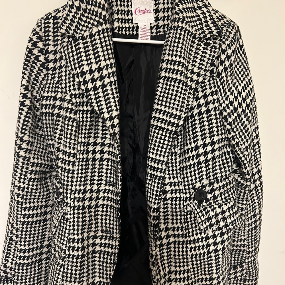 Candie's Classic Houndstooth Trench Coat